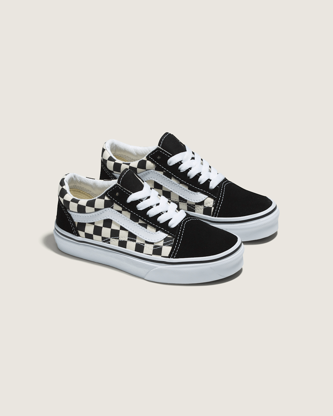 Vans Kids Old Skool Primary Check Black/White Shoes