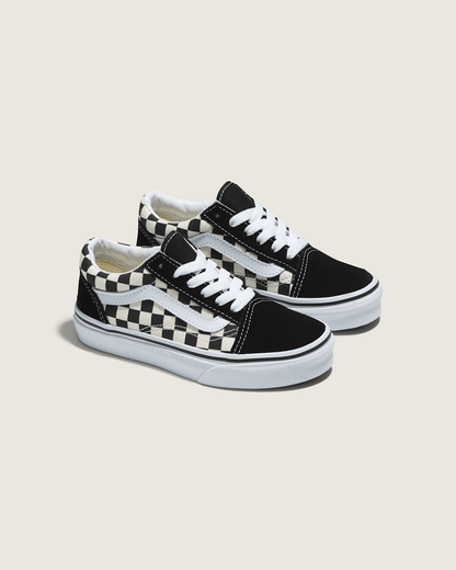 Vans Kids Old Skool Primary Check Black/White Shoes