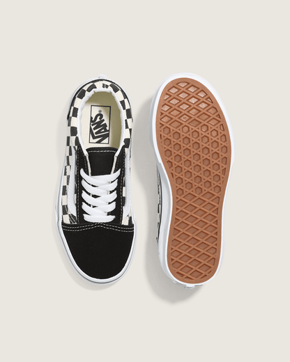 Vans Kids Old Skool Primary Check Black/White Shoes