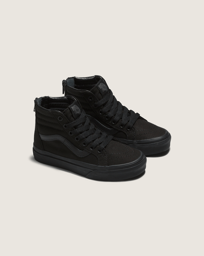 Vans Little Kids Sk8-Hi Zip Checkerboard Shoe in Checkerboard Black / Black