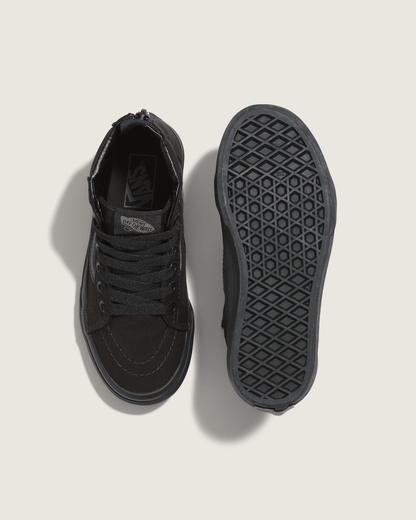 Vans Little Kids Sk8-Hi Zip Checkerboard Shoe in Checkerboard Black / Black