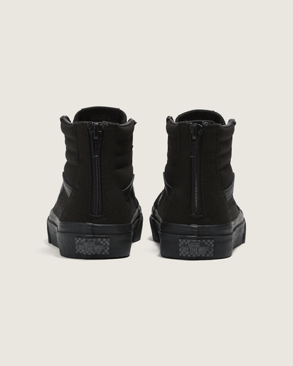 Vans Little Kids Sk8-Hi Zip Checkerboard Shoe in Checkerboard Black / Black