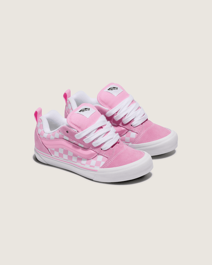 Vans Little Kids Knu Skool Checkerboard Shoe in Checkerboard Prism Pink / True White