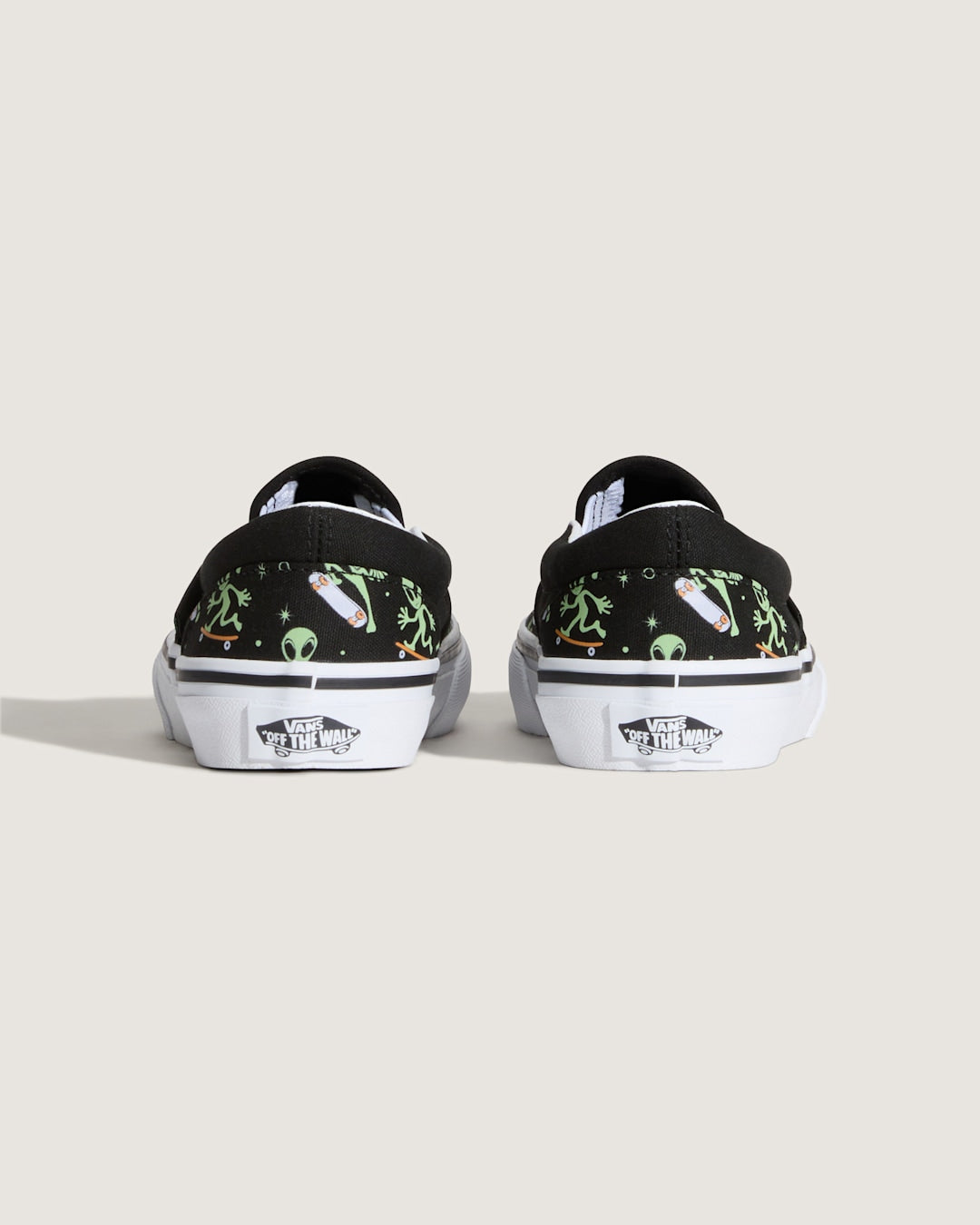 Vans Little Kids Classic Slip-On Shoe in Black / Green