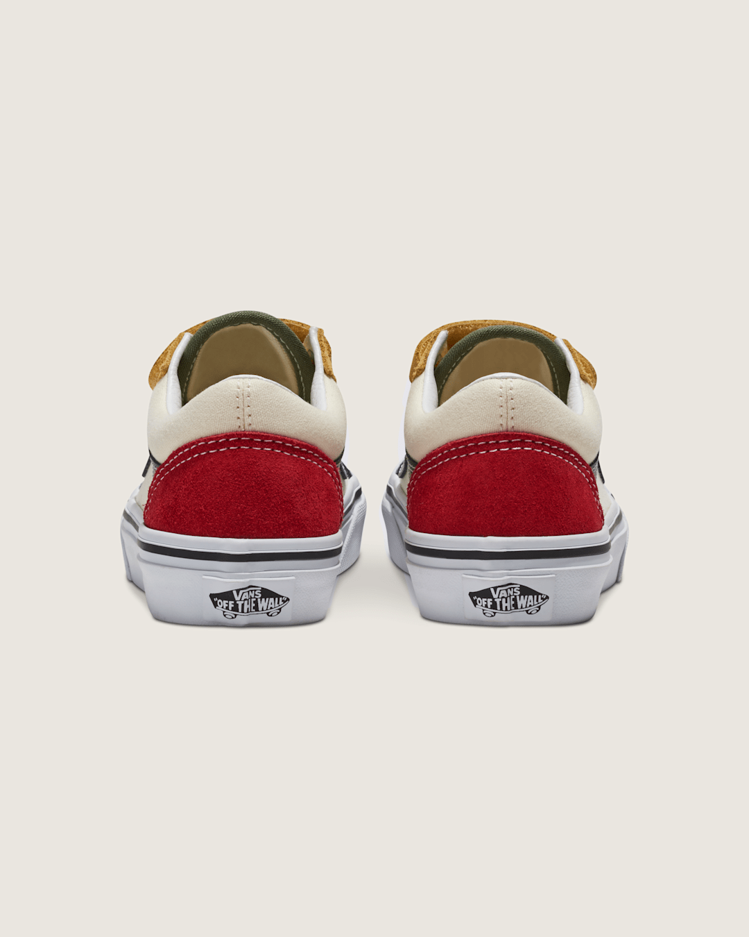Vans Little Kids Old Skool V Shoe in Red / Blue