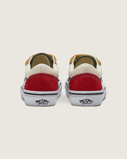 Vans Little Kids Old Skool V Shoe in Red / Blue
