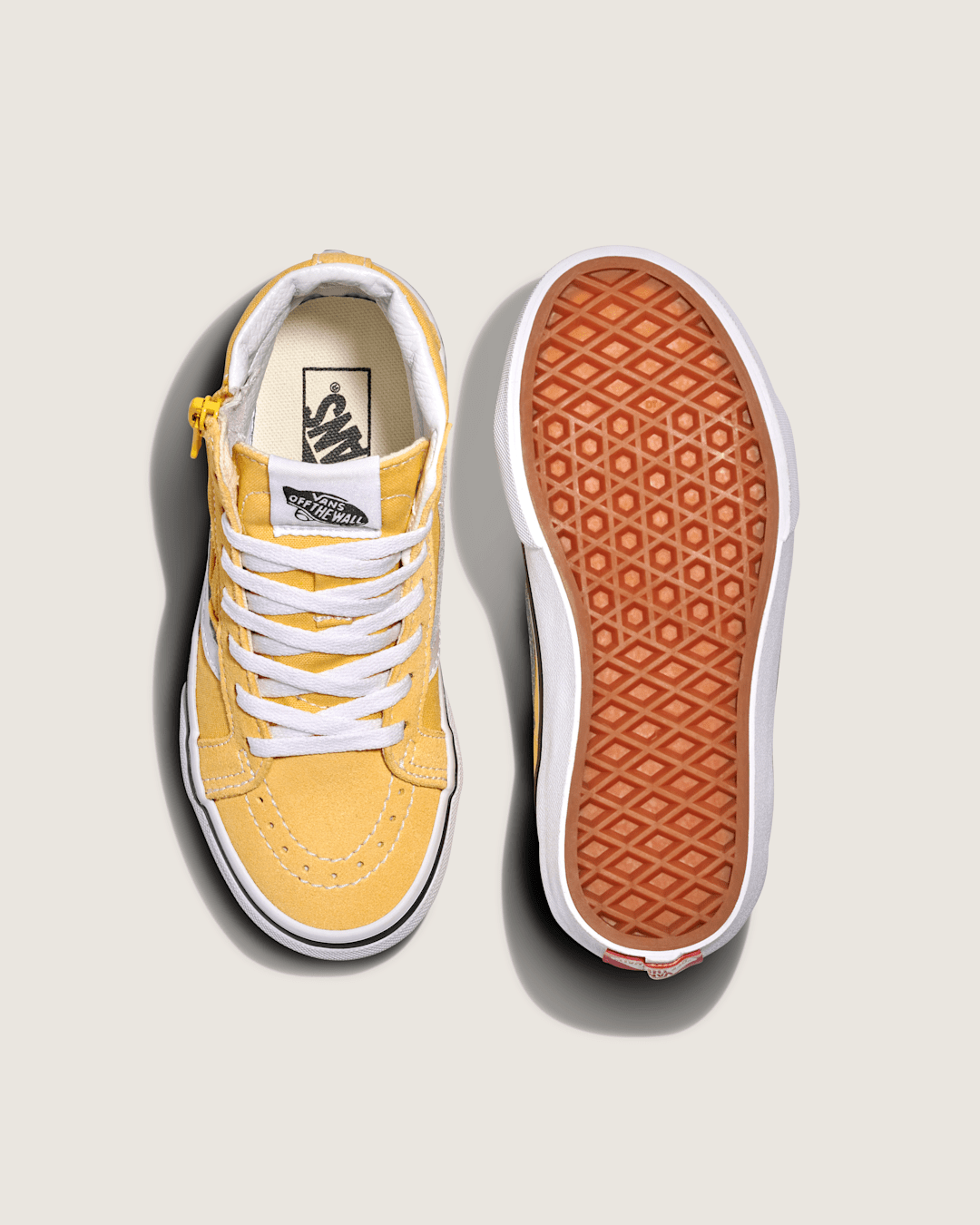 Vans Little Kids SK8-Hi Reissue Side Zip Shoe in Banana Cream Yellow