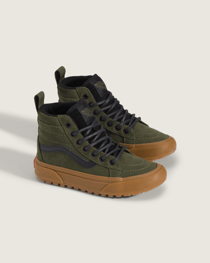Vans Little Kids Sk8-Hi Water Resistant Shoe in Grape Leaf Green / Gum