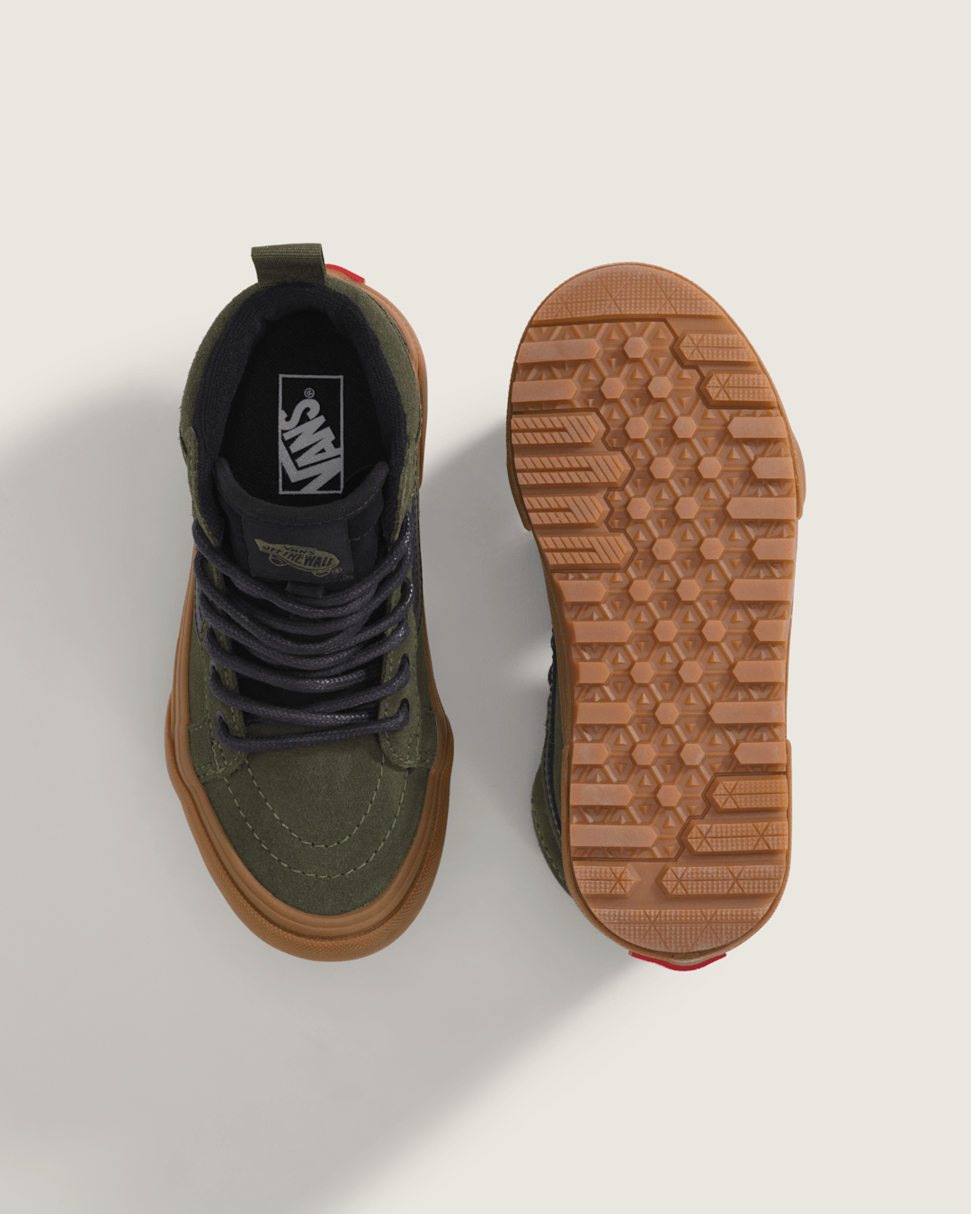 Vans Little Kids Sk8-Hi Water Resistant Shoe in Grape Leaf Green / Gum