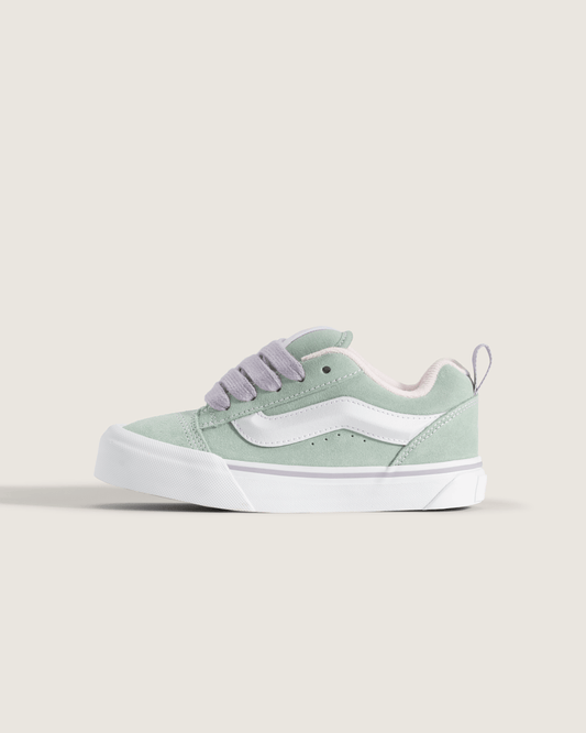 Vans Little Kids Knu Skool Shoe in Grey / Olive Green