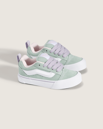 Vans Little Kids Knu Skool Shoe in Grey / Olive Green