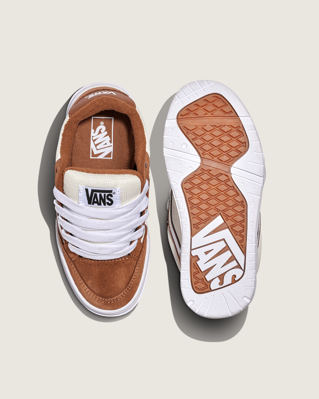Vans Little Kids Hylane Shoe in Brown / Marshmallow White