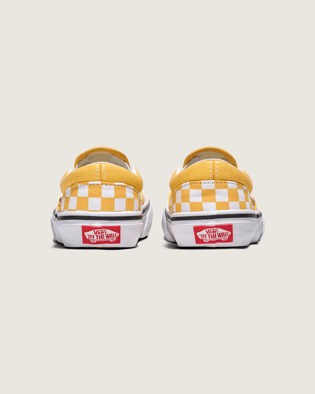 Vans Little Kids Classic Slip-On Checkerboard Shoe in Banana Cream Yellow / White