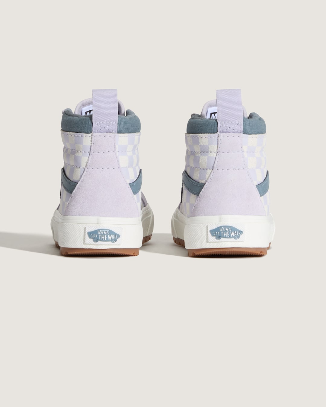 Vans Little Kids Sk8-Hi Water Resistant Checkerboard Shoe in Lilac Mist Purple