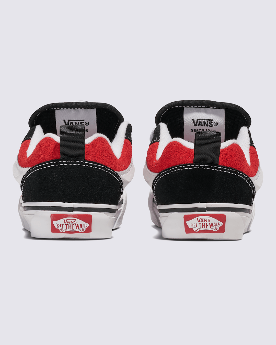 Vans Little Kids Knu Skool Shoe in Black / Racing Red