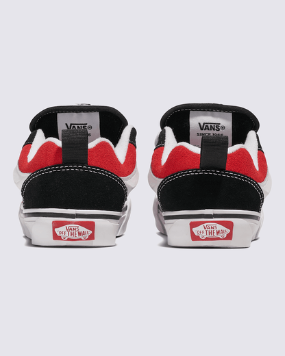 Vans Little Kids Knu Skool Shoe in Black / Racing Red
