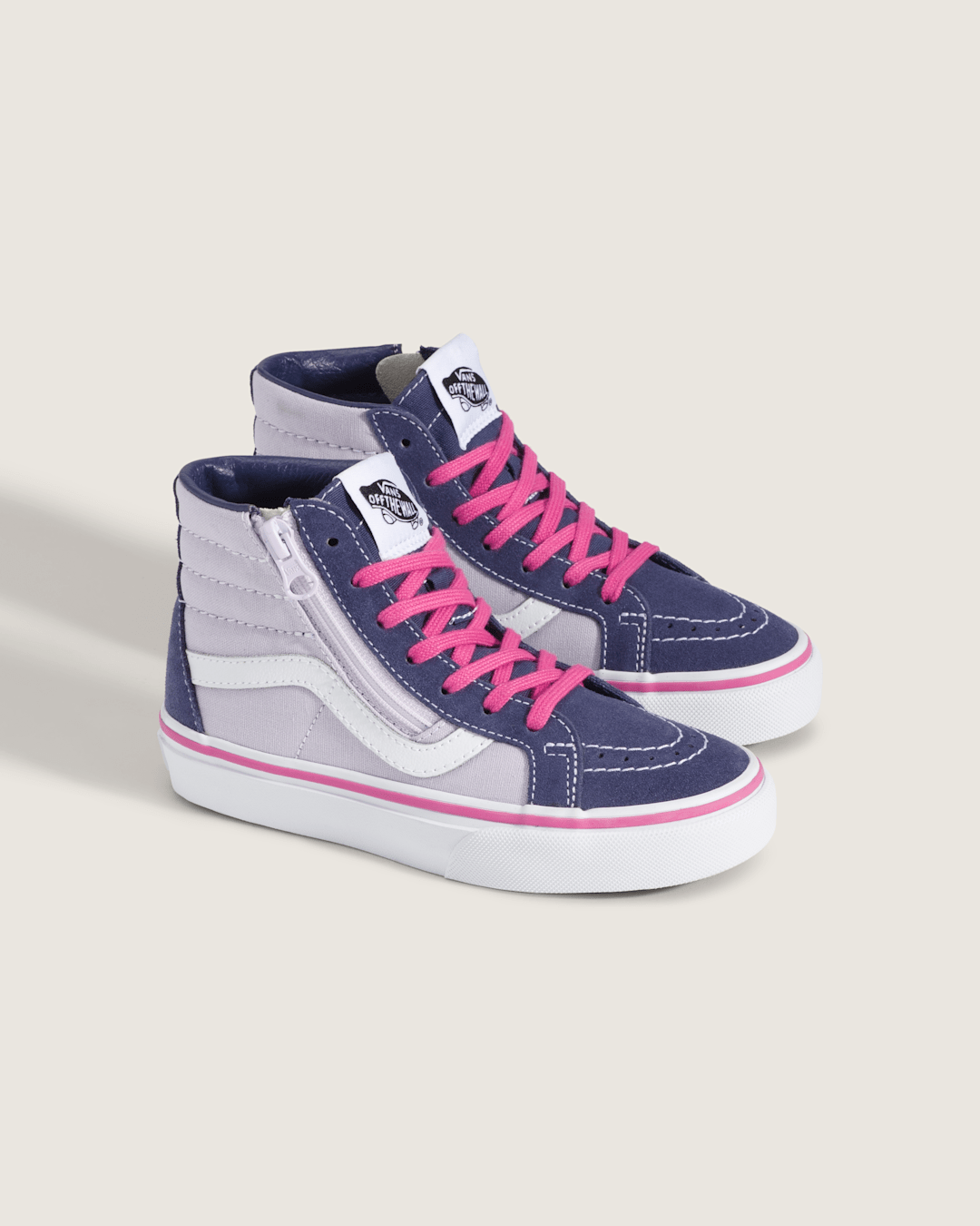 Vans Little Kids Sk8-Hi Side Zip Shoe in Deep Twilight Blue / Lilac Mist