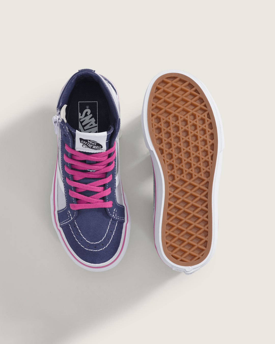 Vans Little Kids Sk8-Hi Side Zip Shoe in Deep Twilight Blue / Lilac Mist