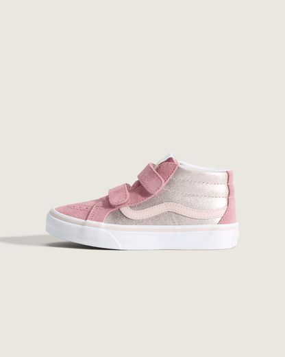 Vans Little Kids Sk8-Mid Reissue V Shoe in Metallic Pop Pink