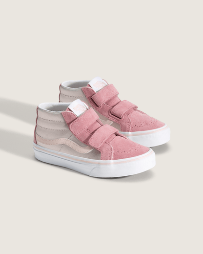 Vans Little Kids Sk8-Mid Reissue V Shoe in Metallic Pop Pink