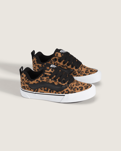 Vans Little Kids Knu Skool Shoe in Leopard Brown / Black