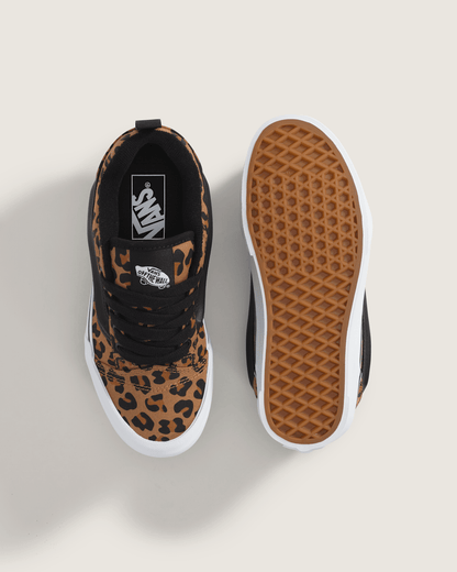 Vans Little Kids Knu Skool Shoe in Leopard Brown / Black
