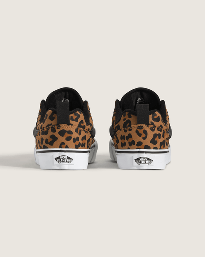Vans Little Kids Knu Skool Shoe in Leopard Brown / Black