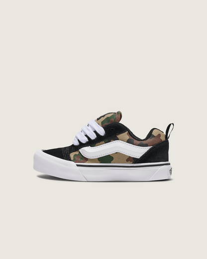 Vans Little Kids Knu Skool Shoe in Camo Jungle Green