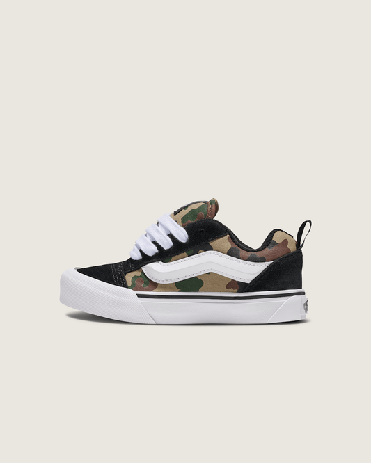 Vans Little Kids Knu Skool Shoe in Camo Jungle Green