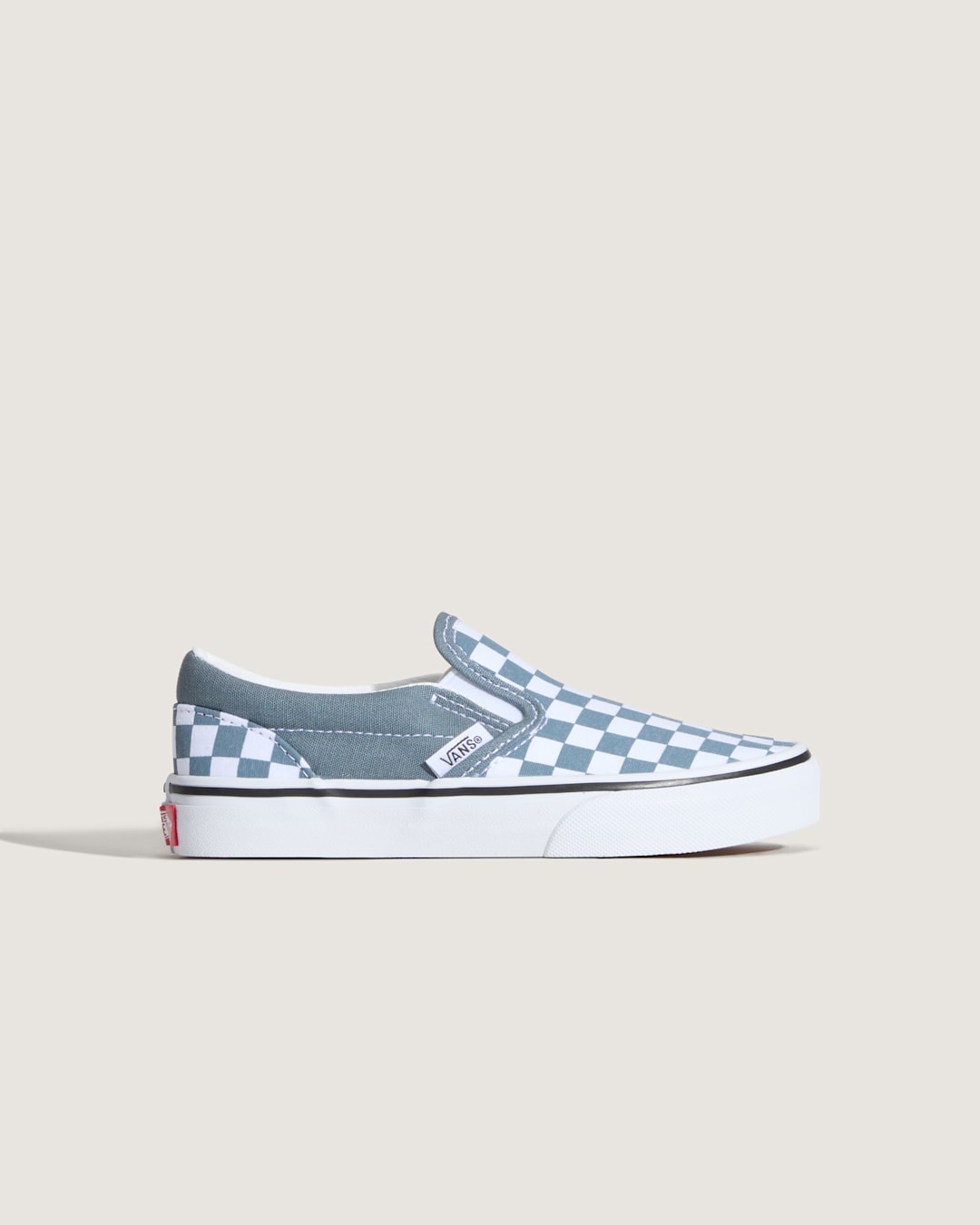 Vans Little Kids Classic Slip-On Checkerboard Shoe in Checkerboard Stormy Weather Blue