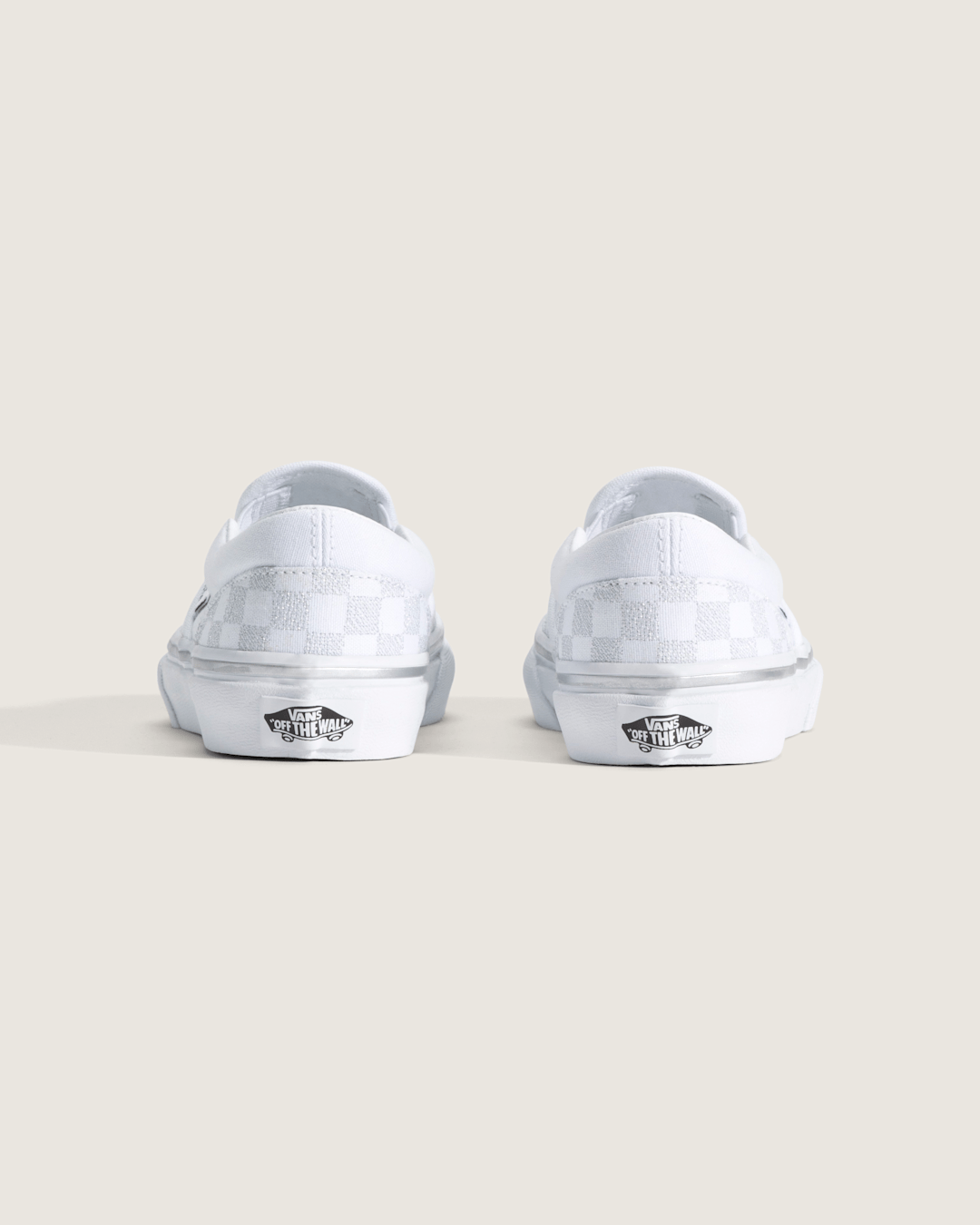 Vans Little Kids Classic Slip-On Checkerboard Shoe in Checkerboard Silver Grey