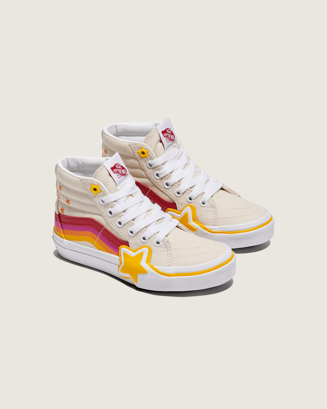 Vans Little Kids Sk8-Hi Shoe in Rainbow Red / Yellow / Beige