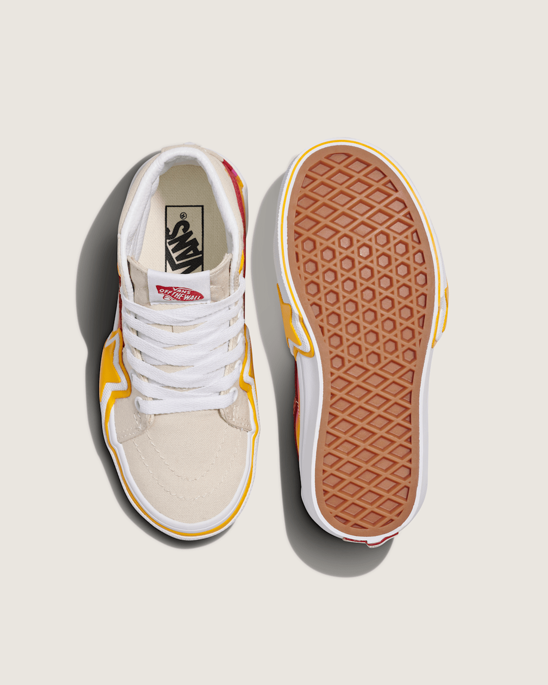 Vans Little Kids Sk8-Hi Shoe in Rainbow Red / Yellow / Beige