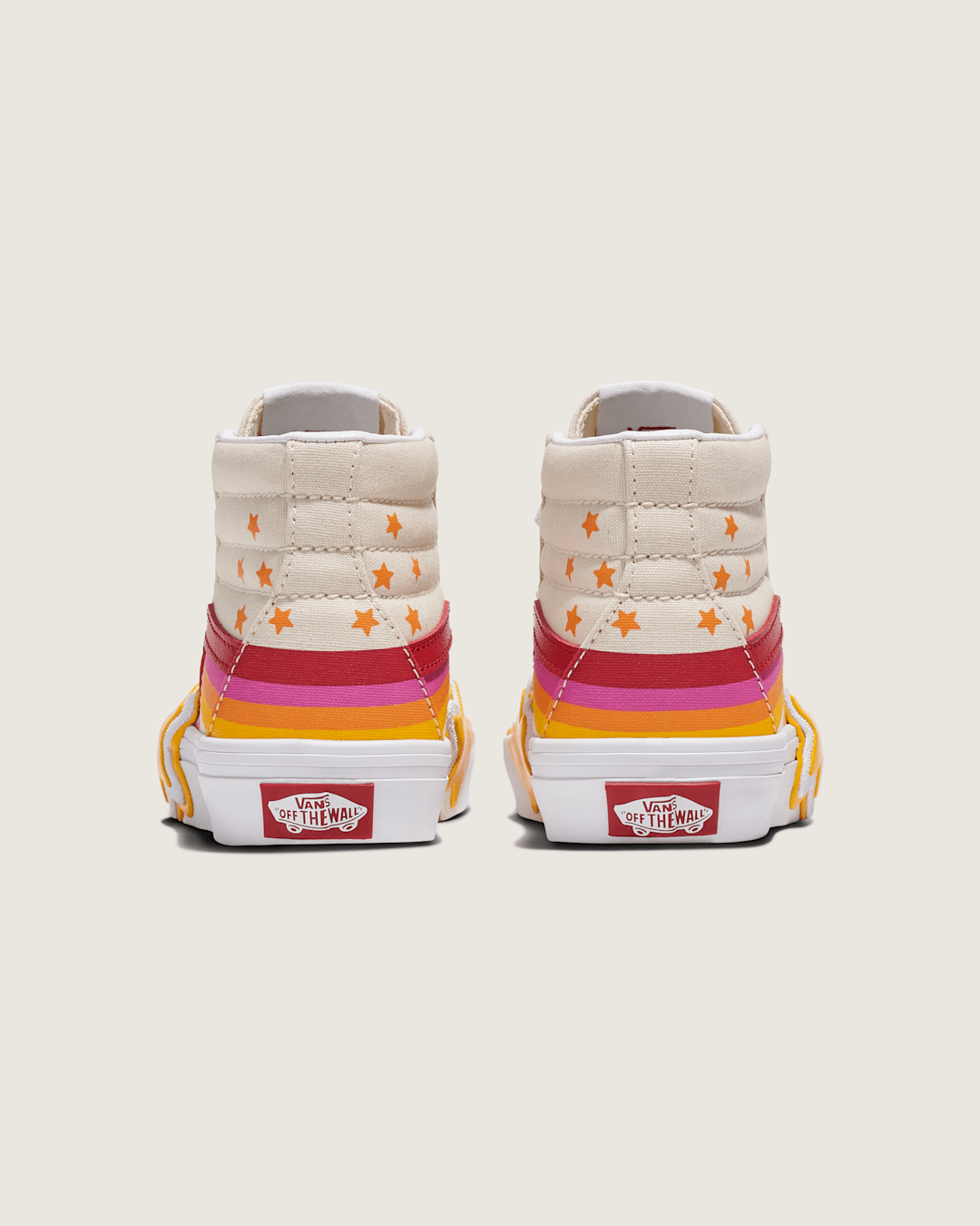 Vans Little Kids Sk8-Hi Shoe in Rainbow Red / Yellow / Beige