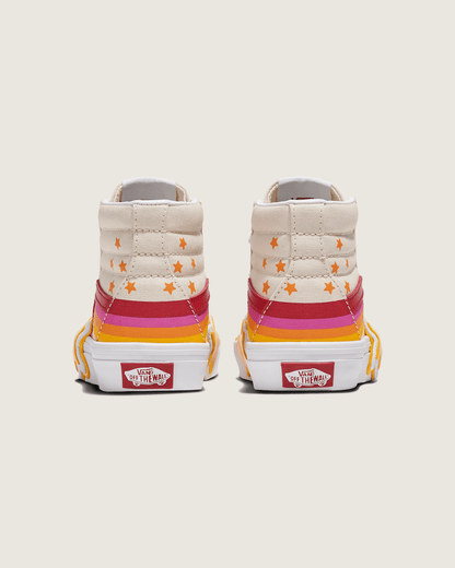 Vans Little Kids Sk8-Hi Shoe in Rainbow Red / Yellow / Beige