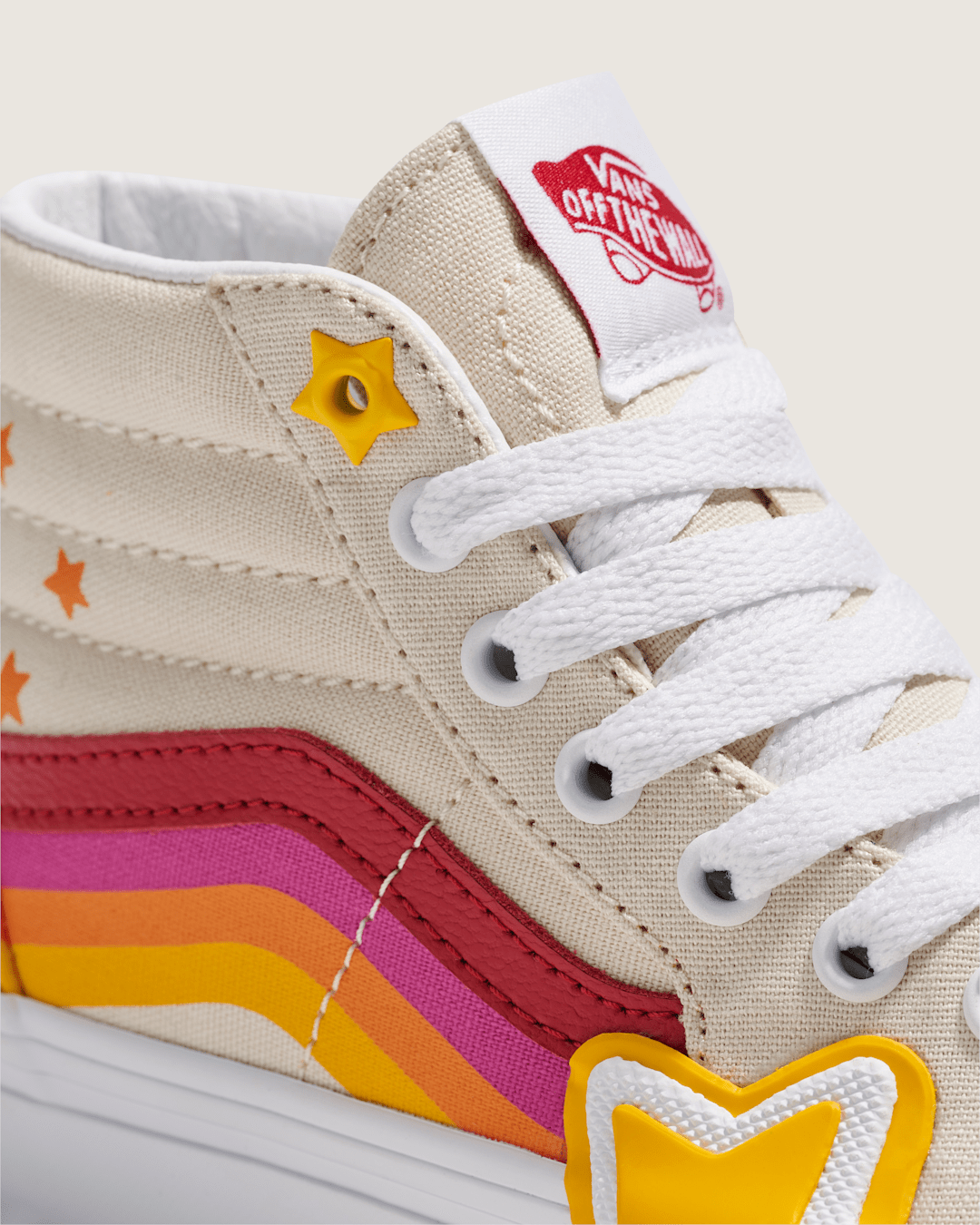 Vans Little Kids Sk8-Hi Shoe in Rainbow Red / Yellow / Beige