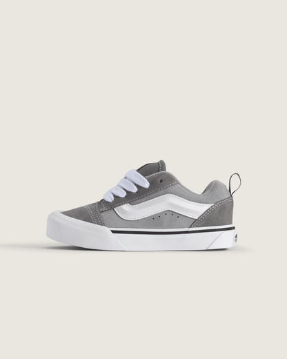 Vans Little Kids Knu Skool Shoe in Pewter Grey / White