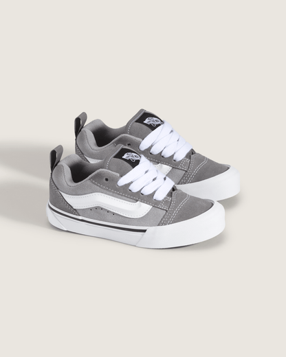 Vans Little Kids Knu Skool Shoe in Pewter Grey / White