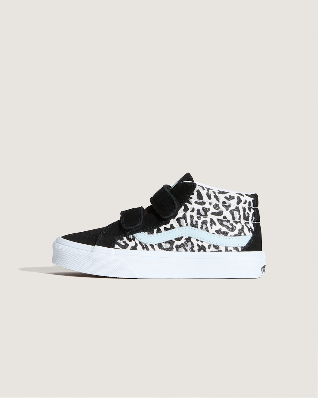 Vans Little Kids Sk8-Mid V Shoe in Glitter Leopard Pastel Blue
