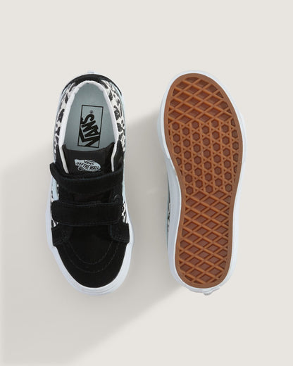 Vans Little Kids Sk8-Mid V Shoe in Glitter Leopard Pastel Blue