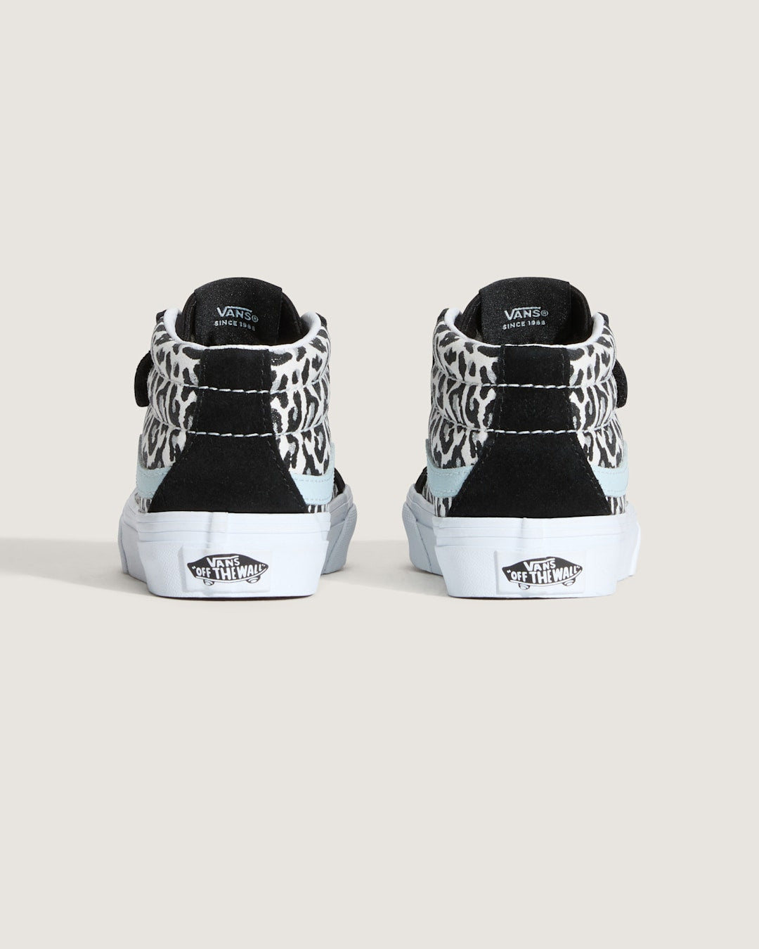 Vans Little Kids Sk8-Mid V Shoe in Glitter Leopard Pastel Blue