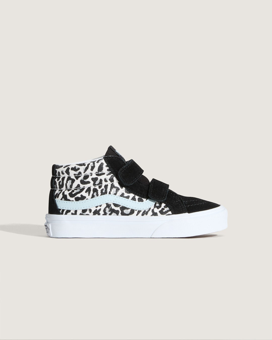 Vans Little Kids Sk8-Mid V Shoe in Glitter Leopard Pastel Blue