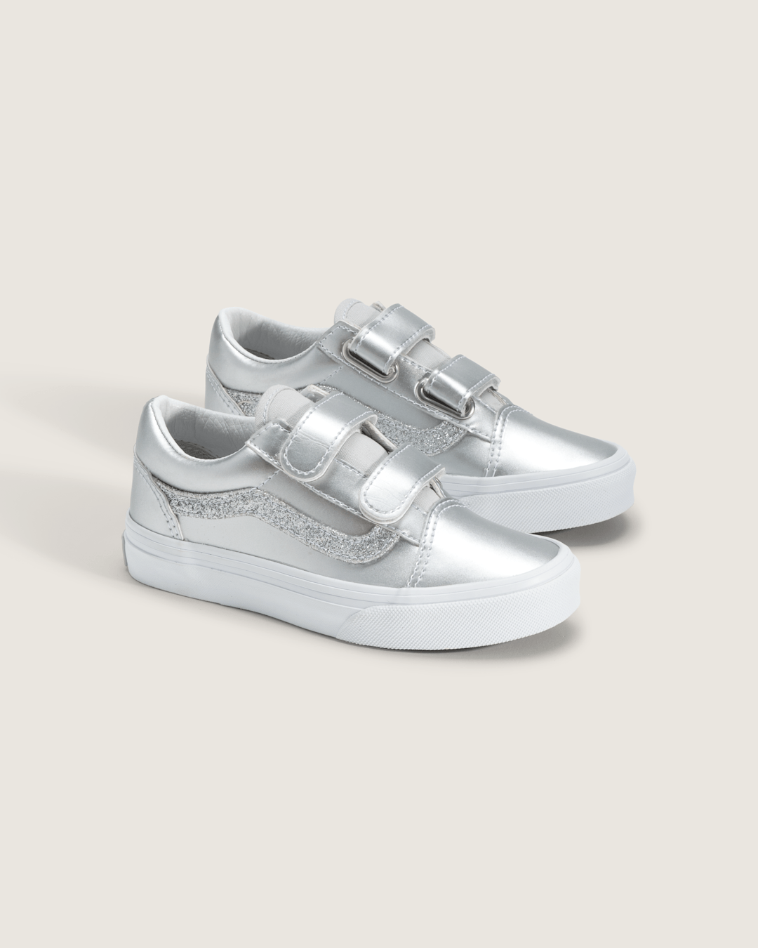 Vans Little Kids Old Skool V Shoe in Dazzled Lunar Rock Grey