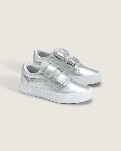 Vans Little Kids Old Skool V Shoe in Dazzled Lunar Rock Grey