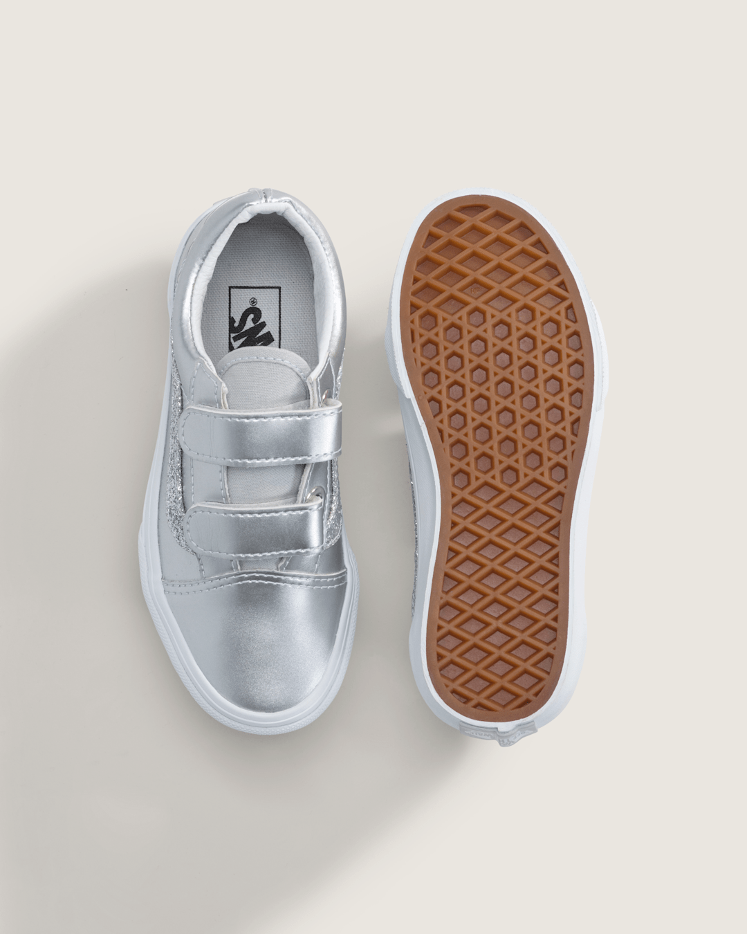Vans Little Kids Old Skool V Shoe in Dazzled Lunar Rock Grey