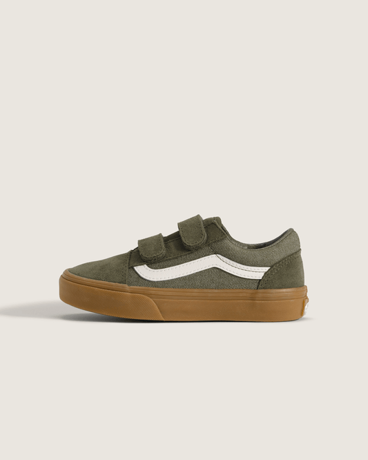 Vans Little Kids Old Skool V Shoe in Green