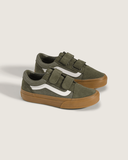 Vans Little Kids Old Skool V Shoe in Green