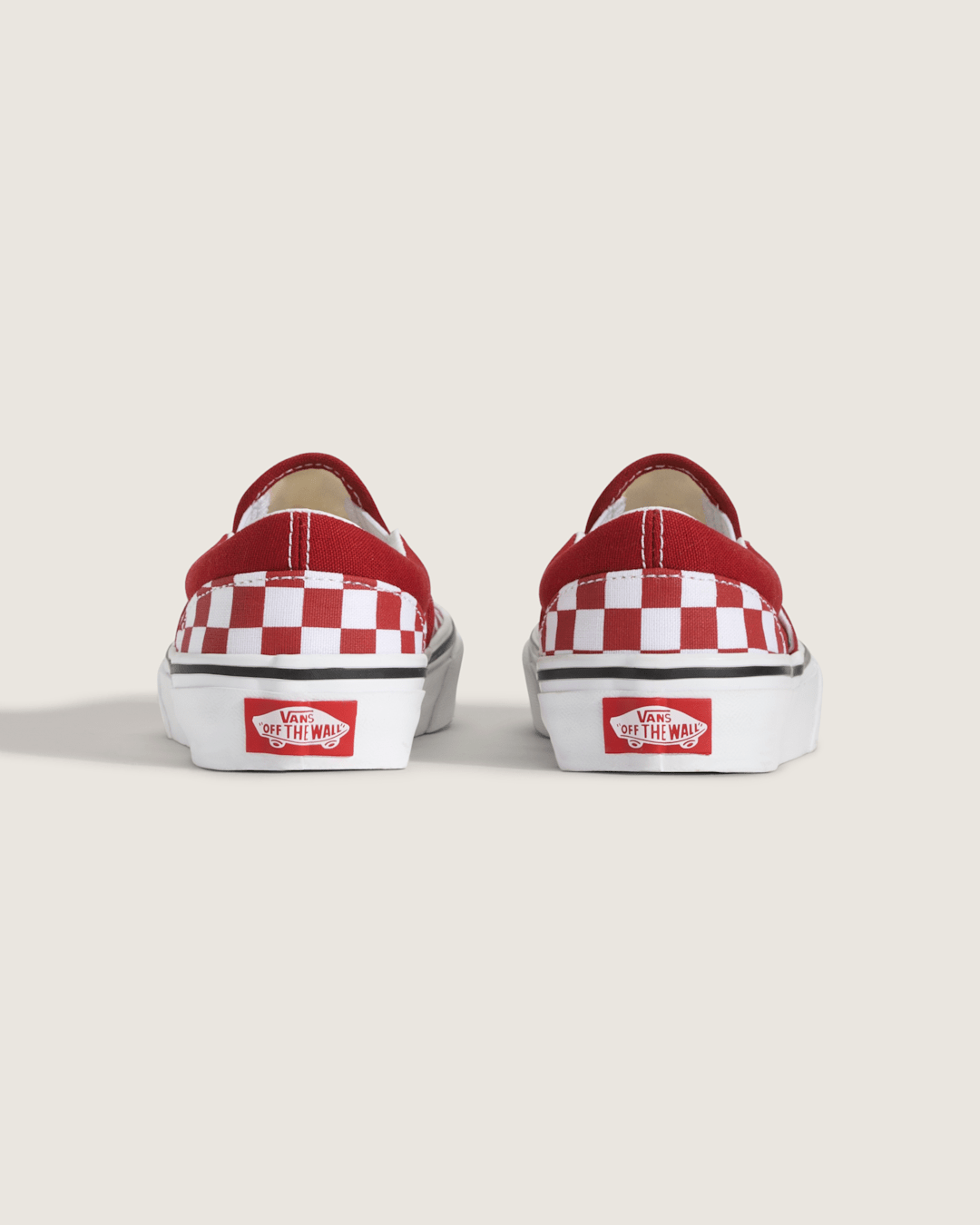Vans Little Kids Classic Slip-On Checkerboard Shoe in Checkerboard Chili Pepper Red