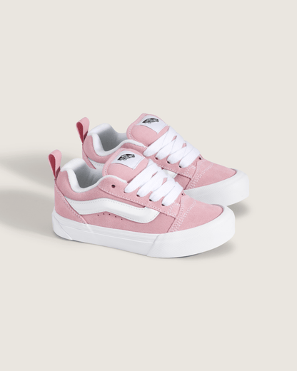 Vans Little Kids Knu Skool Shoe in Dawn Pink / True White