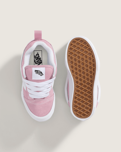 Vans Little Kids Knu Skool Shoe in Dawn Pink / True White